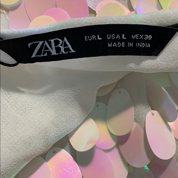 NWT. Zara Iridescent Effect Sequins Dress. Size L. - Picture 7 of 8